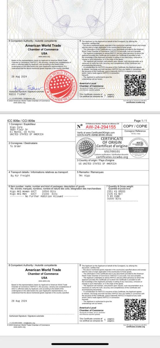 Giấy Phép - sản phẩm Chống lão hoá GnAKG - HIGO global