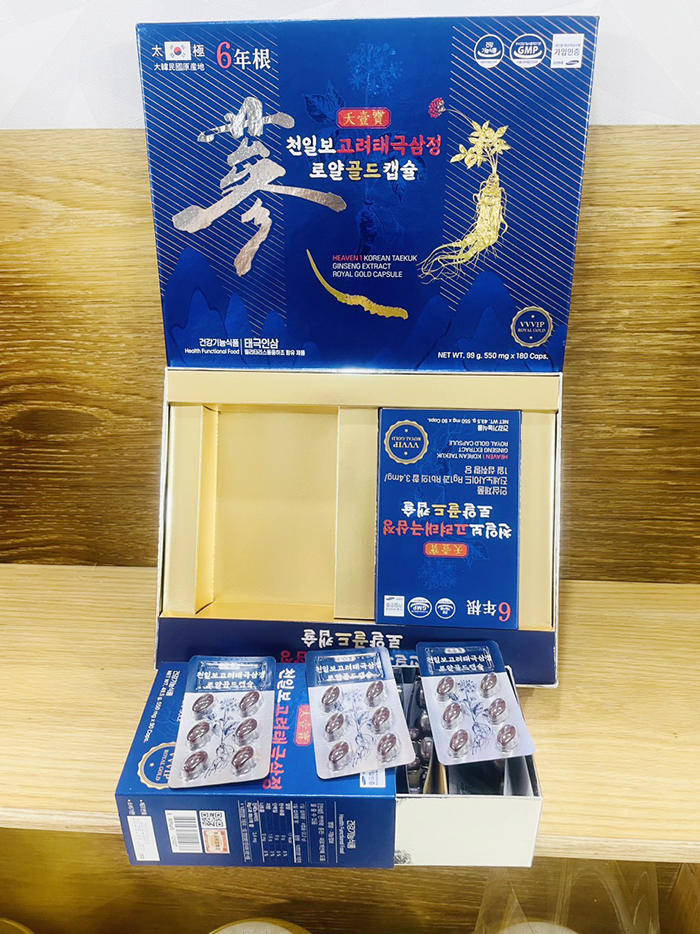 Thiên Sâm Đông Trùng Hạ Thảo Heaven 1 Korean Taekuk Ginseng Extract Royal Gold Capsule - Giá khuyến mãi