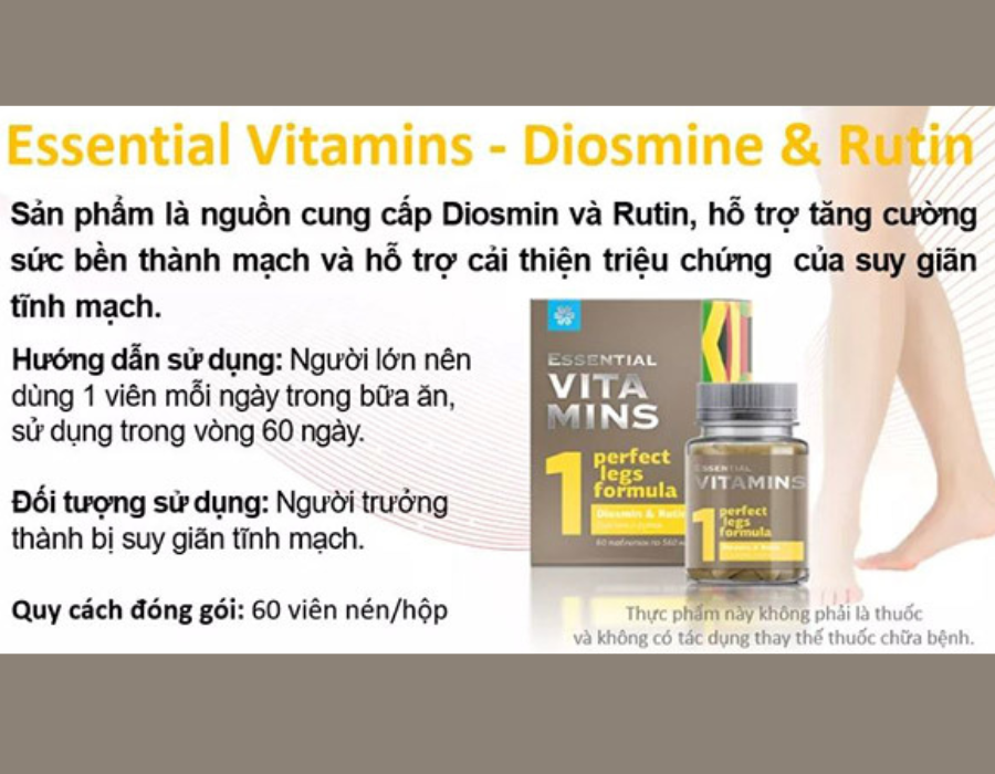 Viên Uống ESSENTIAL VITAMIN DIOSMIN & RUTHIN SIBERIAN Hỗ Trợ Tĩnh Mạch 