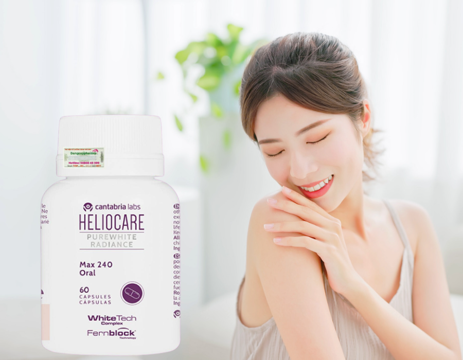 Viên uống trắng da Heliocare Purewhite Radiance Max 240 60 viên